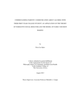 Understanding parents' communication about alcohol with their first-year college student: an application of the theory of normative social behavior and the model of family decision making