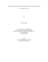 Testimony in narrative educational research: a qualitative interview, narrative analysis and epistemological evaluation