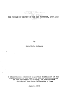 The problem of slavery in the Old Northwest, 1787-1858