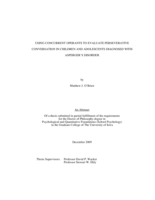 Using concurrent operants to evaluate perseverative conversation in children and adolescents diagnosed with Asperger's disorder