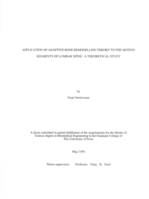 Application of adaptive bone remodelling theory to the motion segments of lumbar spine: a theoretical study