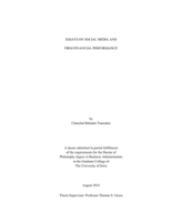 Essays on social media and firm financial performance