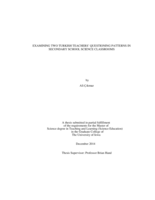 Examining two Turkish teachers' questioning patterns in secondary school science classrooms