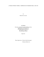 A world without drink: temperance in modern India, 1880-1940