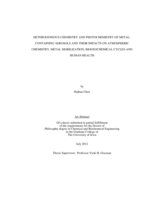 Heterogeneous chemistry and photochemistry of metal-containing aerosols and their impacts on atmospheric chemistry, metal mobilization, biogeochemical cycles and human health