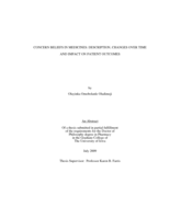 Concern beliefs in medicines: description, changes over time and impact on patient outcomes