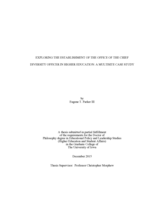 Exploring the establishment of the office of the chief diversity officer in higher education: A multisite case study