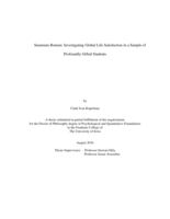Summum bonum: investigating global life satisfaction in a sample of profoundly gifted students