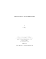 Corporate finance and machine learning
