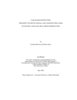 Task-based instruction: the effect of motivational and cognitive pre-tasks on second language oral French production
