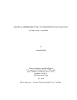 Individual differences in the use of distributional information in linguistic contexts