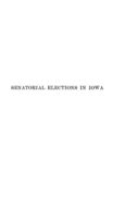 History of Senatorial Elections in Iowa: A Study in American Politics
