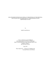 Relationship between self-efficacy perceptions of the principal and collective teacher efficacy perceptions in four midwestern states
