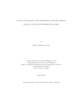 Action potentials in the peripheral auditory nervous system: a novel PDE distribution model