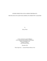 Gender stereotypes and academic performance: the influence of salient role models on stereotype validation
