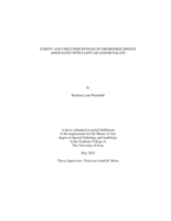 Parent and child perceptions of disordered speech associated with cleft lip and/or palate