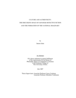 Culture and authenticity: the discursive space of Japanese detective fiction and the formation of the national imaginary