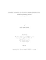 Strategic oversight and the institutional determinants of legislative policy control