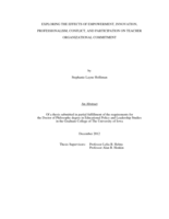 Exploring the effects of empowerment, innovation, professionalism, conflict, and participation on teacher organizational commitment
