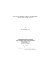 Now too much for us: German and Mennonite transnationalisms, 1874-1944