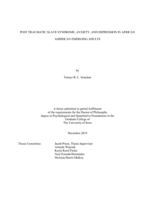 Post traumatic slave syndrome, anxiety, and depression in African American emerging adults