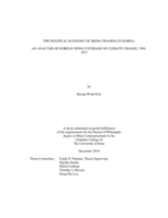 The political economy of media framing in Korea:  An analysis of Korean news coverage of climate change, 1995-2015