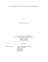 Duties and obligations: gender and divorce in four Ohio counties before 1850