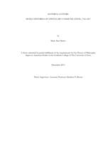 Material letters: media histories of epistolary communication, 1766-1867