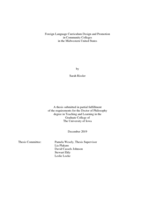 Foreign language curriculum design and promotion in community colleges in the Midwestern United States