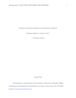 Evolution of Statistical Software and Quantitative Methods