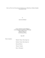 How law was lived: prosecutions for nonobservance of holy days in medieval English ecclesiastical courts