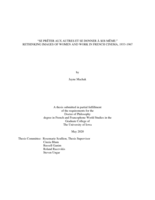 "Se prêter aux autres et se donner à soi-même": rethinking images of women and work in French cinema, 1933-1967