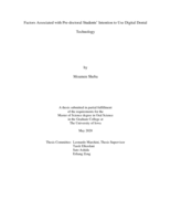 Factors associated with pre-doctoral students’ intention to use digital dental technology