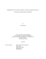 Performance of 8th-grade algebra I students assessed with and without the SPARK Testing Method