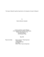 The Impact of Specific Cognitive Impairments on the Capacity to Consent to Research