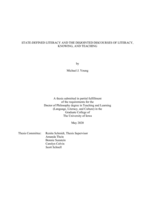 State-defined literacy and the disjointed discourses of literacy, knowing, and teaching