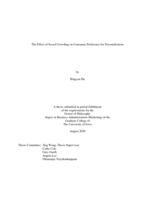 The effect of social crowding on consumer preference for personalization