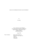 Essays on corporate finance and investment