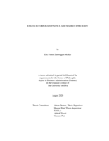 Essays in corporate finance and market efficiency