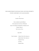 Stem career interest in secondary school and its relationship to student achievement and college readiness