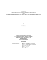 Examining the complex nature of learning environments and interdependence of language, argument and dialogic interactions