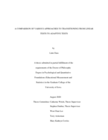 A comparison of various approaches to transitioning from linear tests to adaptive tests