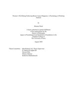 Women’s well-being following breast cancer diagnosis: a psychology of working analysis