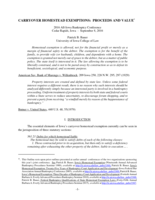 Carryover Homestead Exemptions: Proceeds and Value