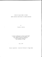 Status of black women in sports among selected institutions of higher education