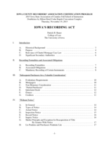 Iowa's Recording Act