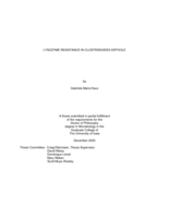 Lysozyme resistance in Clostridioides difficile