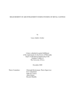 Measurement of air entrainment during pouring of metal castings