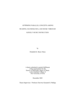 Affirming parallel concepts among reading, mathematics, and music through Kodály music instruction