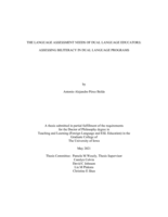 The language assessment needs of dual language educators: assessing biliteracy in dual language programs